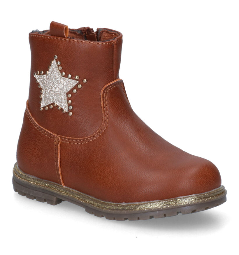 Milo & Mila Bottes courtes en Cognac pour filles (313590)