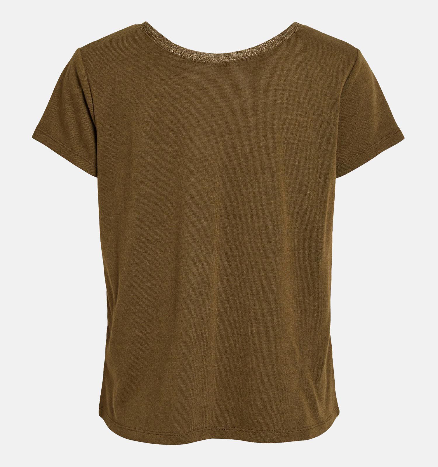 Vila Marli Kaki T shirt met V hals Dames T shirts Online op TORFS.BE