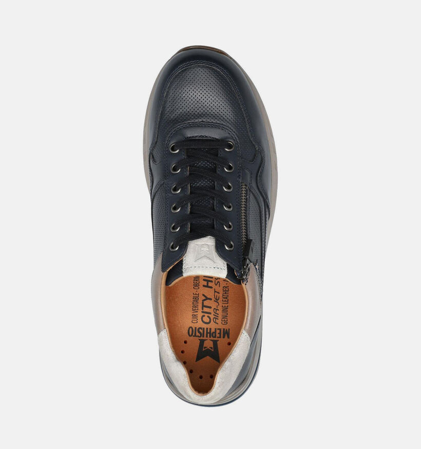 Mephisto Bradley Chaussures &agrave; lacets en Bleu pour hommes (370198) - pour semelles orthop&eacute;diques