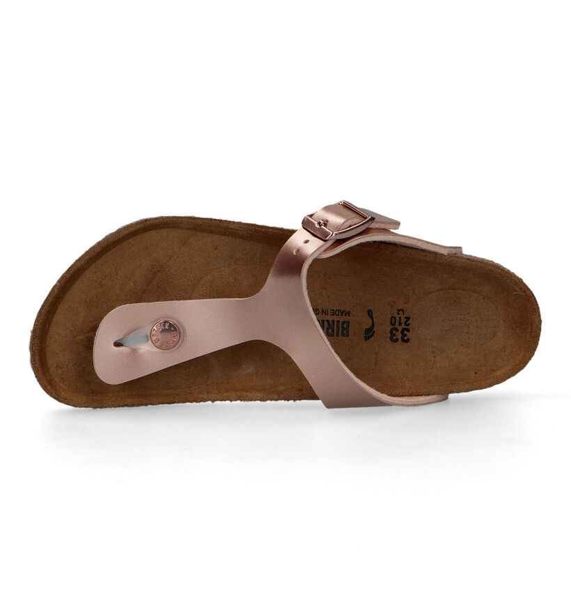 Birkenstock Gizeh Tongs en Or Rose pour filles (322472)