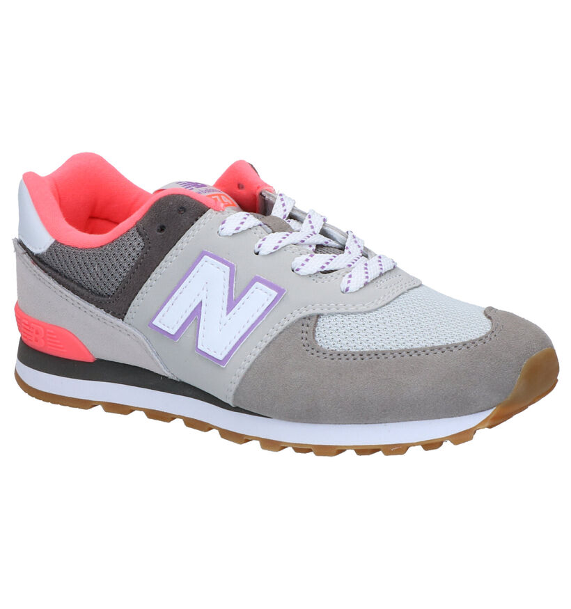 New Balance 574 Grijze Sneakers in daim (266317)