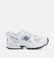 New Balance 530 Baskets en Blanc/Bleu fonc&eacute; pour filles (366218) - pour semelles orthop&eacute;diques