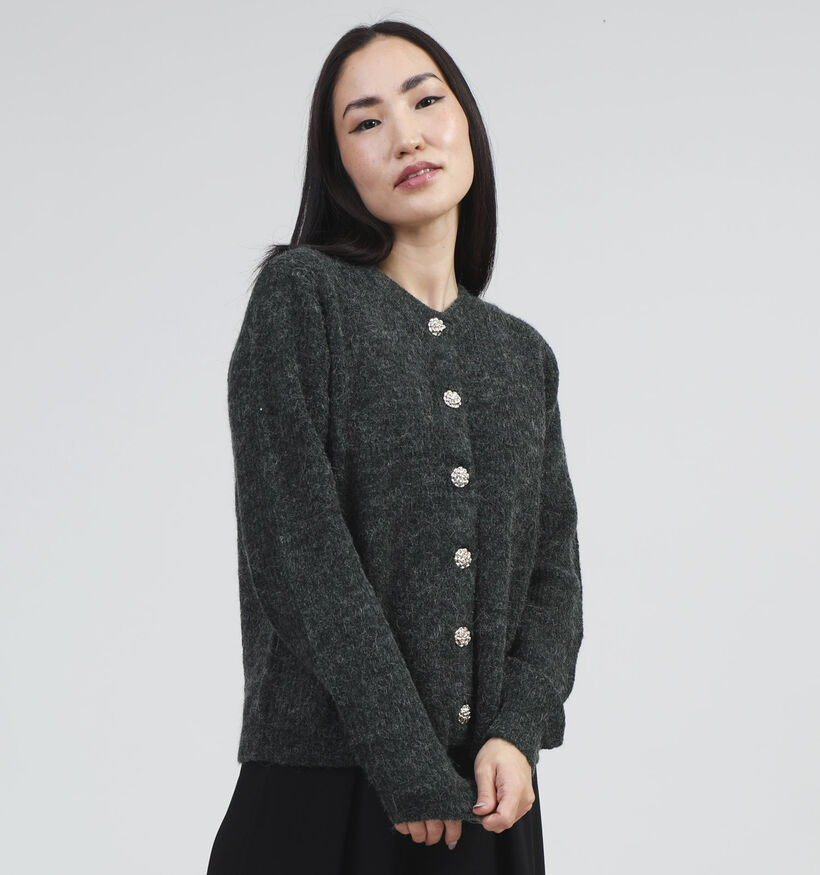 Vila Alva Groene Wollen cardigan voor dames (348760)