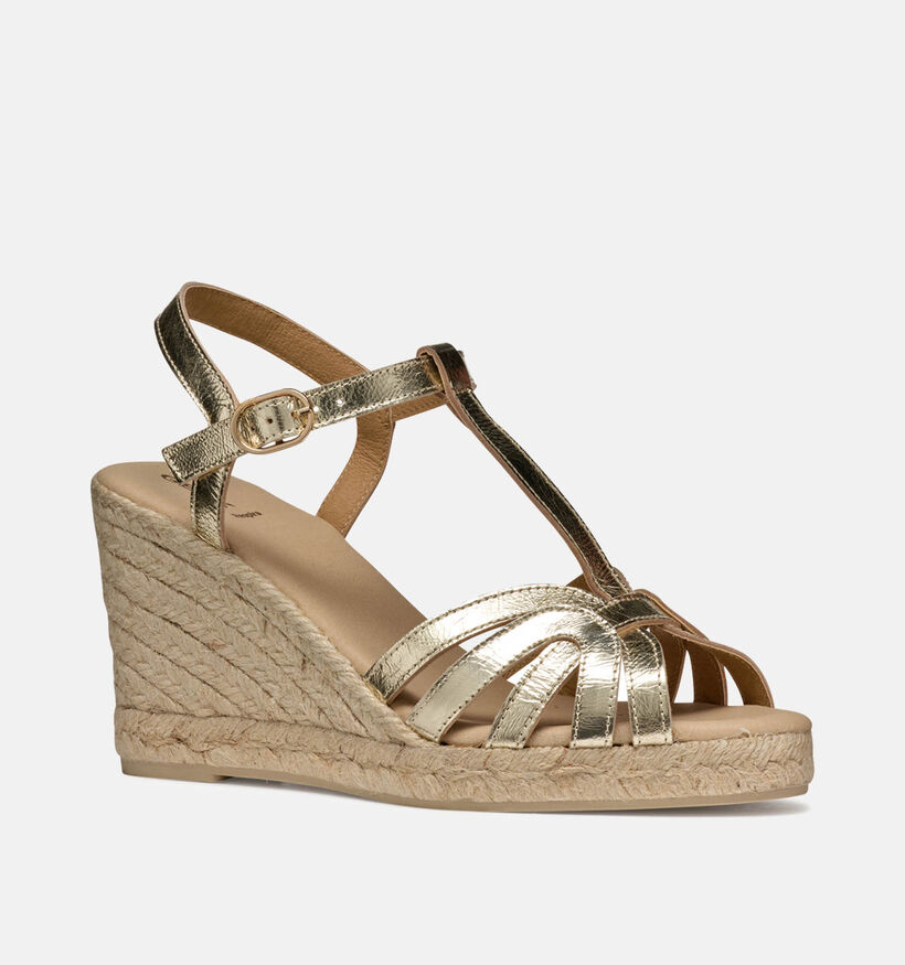 Geox Gelsa Gouden Sandalen met sleehak voor dames (353791)