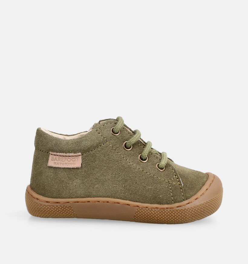Naturino Barefoot Amur Zip Boots &agrave; lacets en Vert pour gar&ccedil;ons (380188) - pour semelles orthop&eacute;diques