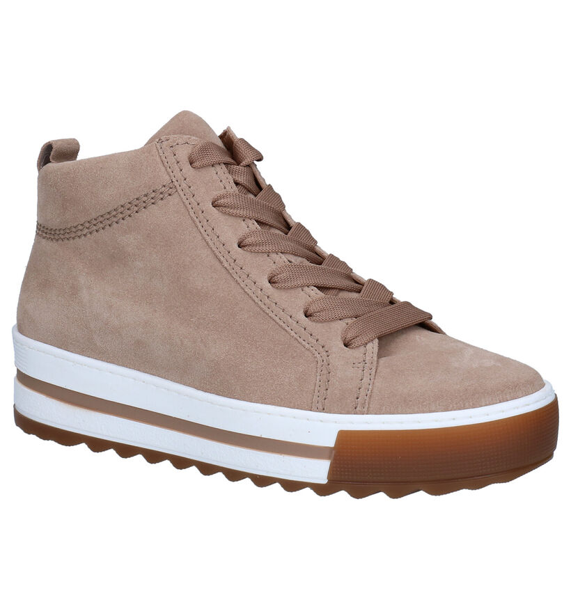 Gabor Optifit Beige Hoge Sneakers in daim (283531)