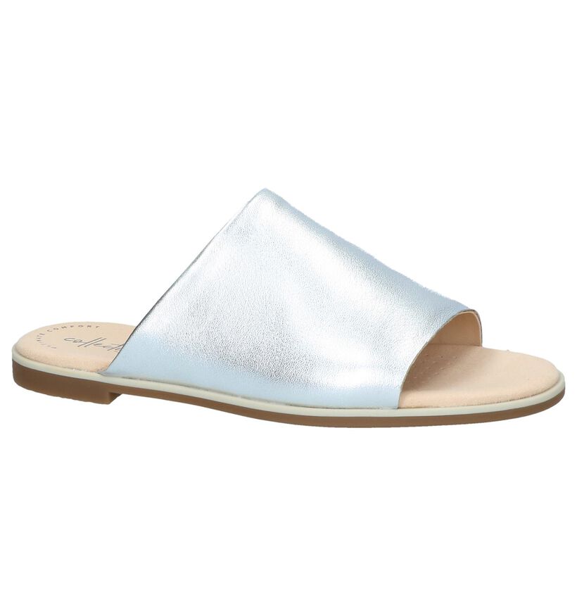 Zilveren Slippers Clarks Bay Petal in leer (241582)