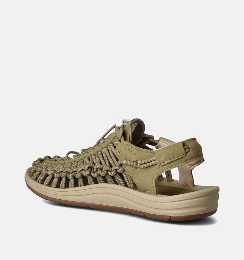 Keen Uneek Sandales plates en Vert kaki pour femmes (356499)