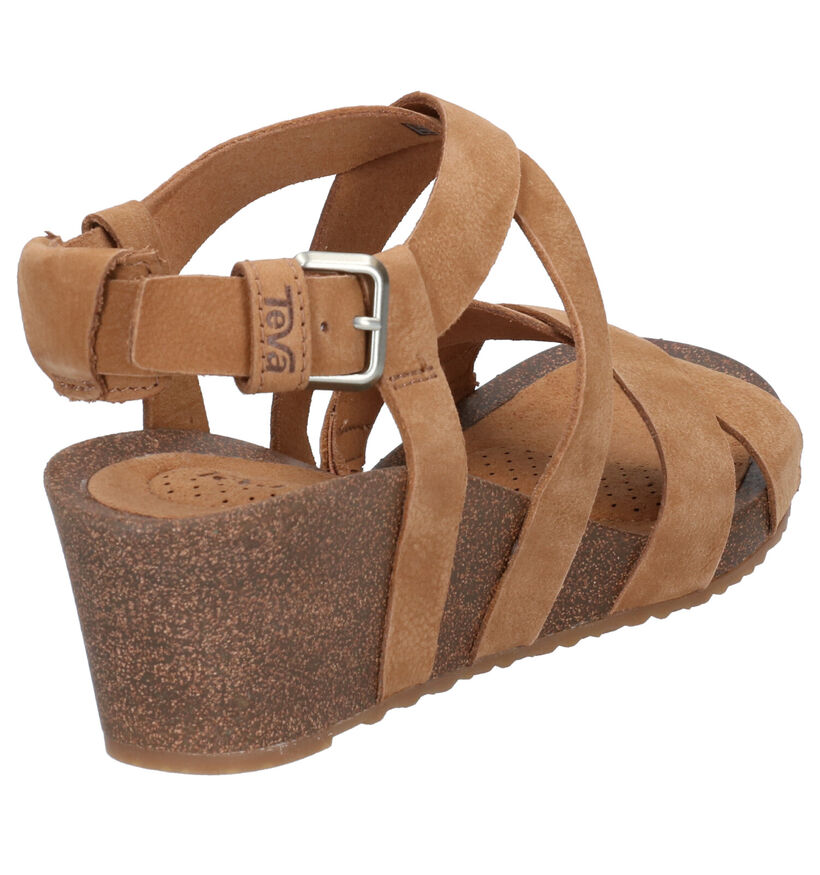 Teva Mahonia Cognac Sandalen in leer (270641)