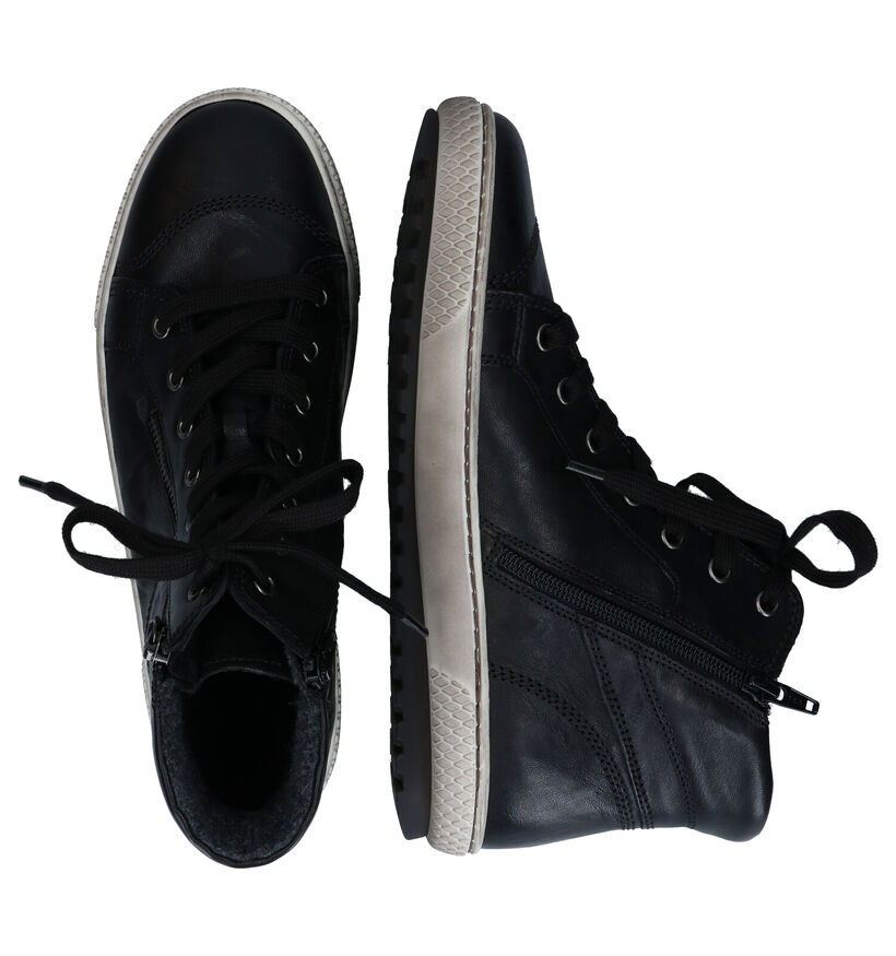 Gabor Zwarte Hoge Sneakers in leer (294734)