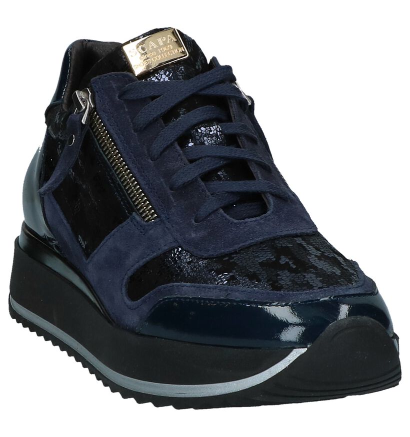 Scapa Chaussures à lacets en Bleu foncé en cuir verni (227405)