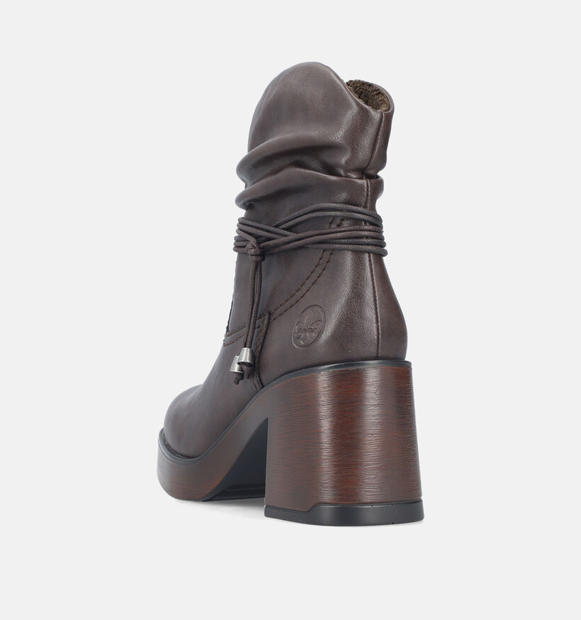 Rieker Bottines &agrave; talons en Brun fonc&eacute; pour femmes (379963)