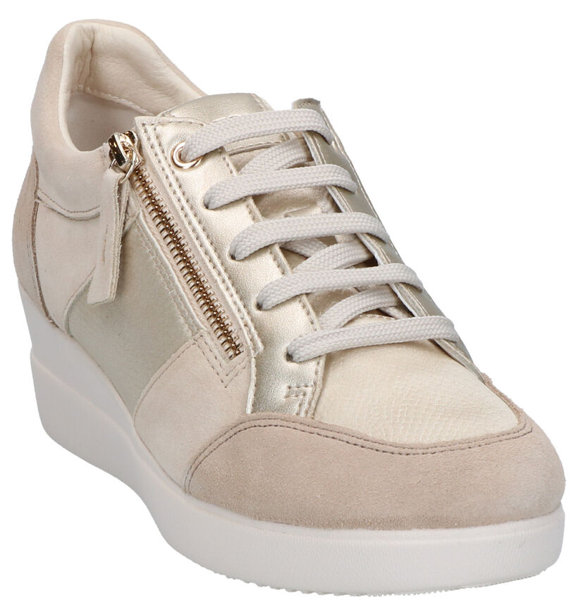 Geox Stardust Beige Veterschoenen in daim (266858)