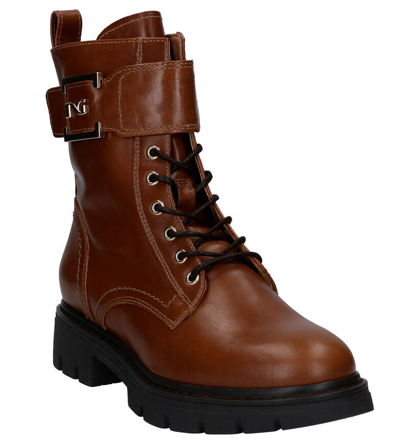NeroGiardini Boots à lacets en Cognac en cuir (296628)