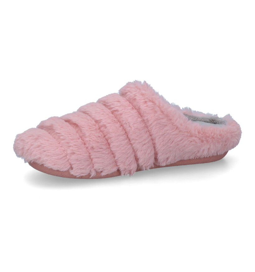 Milo & Mila Pantoufles ouvertes en Rose pour filles (317206) - pour semelles orthopédiques