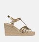 Geox Gelsa Gouden Sandalen met sleehak voor dames (353791)