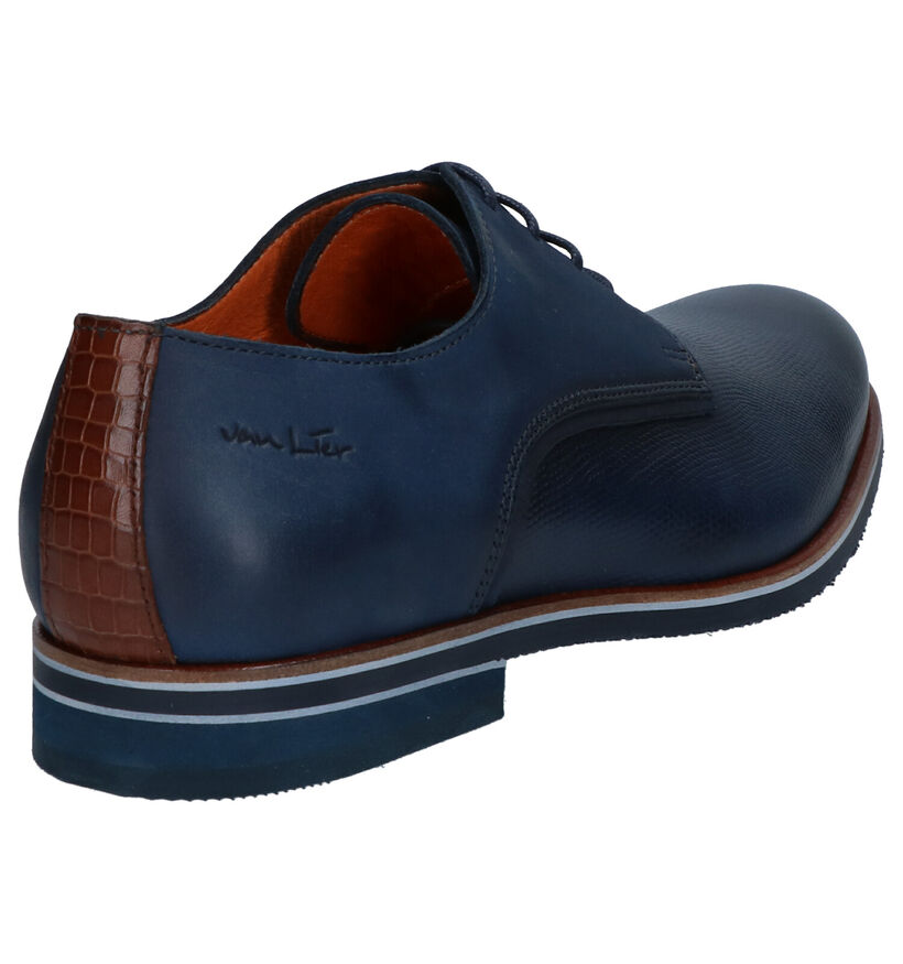 Van Lier Chaussures habillées en Bleu foncé en cuir (272962)