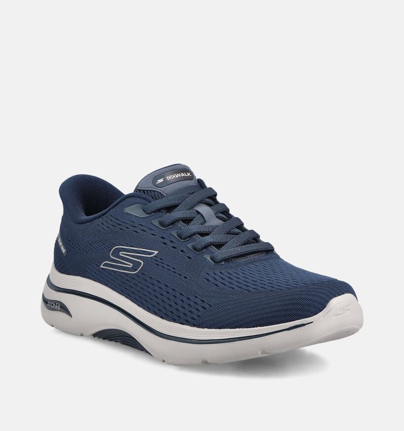 Skechers Go Walk Arch Fit Blauwe Sneakers voor heren (371059) - geschikt voor steunzolen