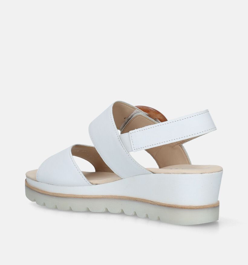 Gabor Best Fitting Sandales avec talon compensé en Blanc pour femmes (336132)