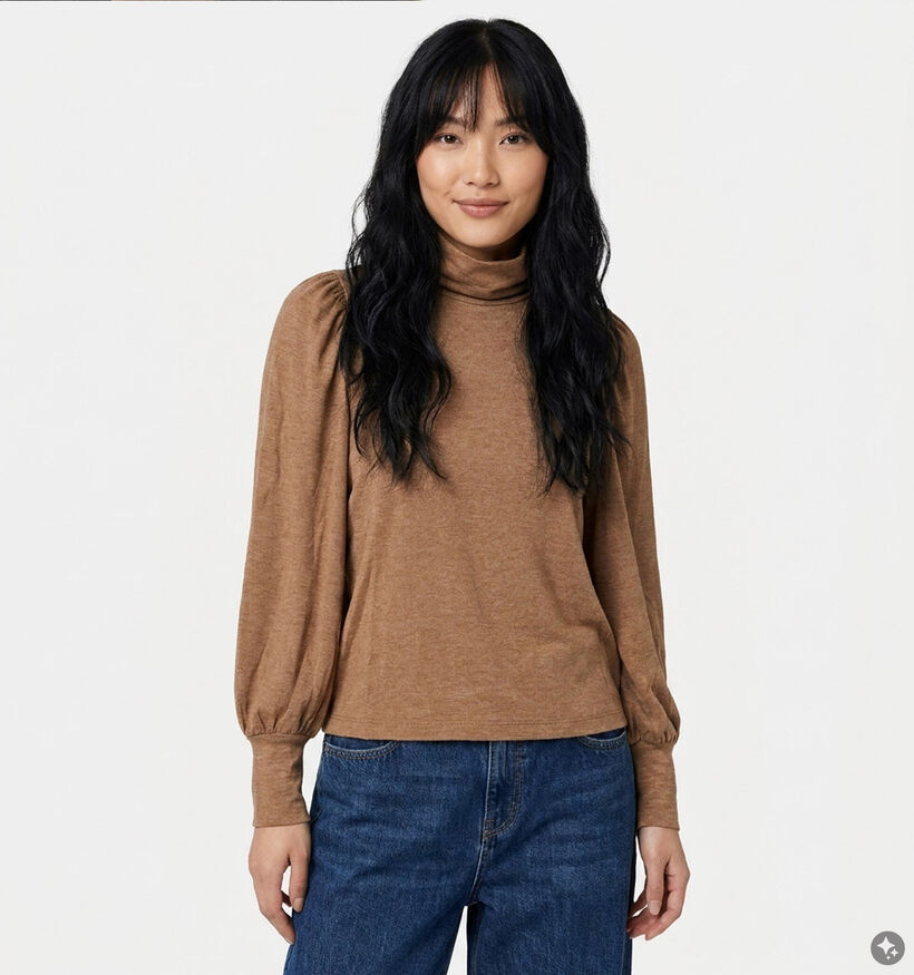 Minuit Douze Elycia Longsleeves en Marron pour femmes (381866)