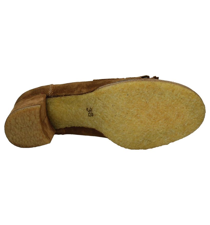 Pedro Miralles Cognac Pumps met Franjes in daim (185590)