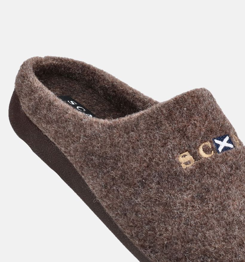 Scapa Pantoufles ouvertes en Brun fonc&eacute; pour hommes (381019) - pour semelles orthop&eacute;diques