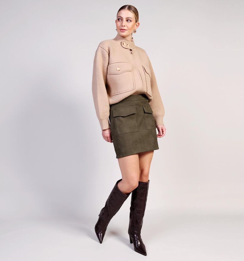 Orfeo Riki Jupe courte en Vert kaki pour femmes (364351)