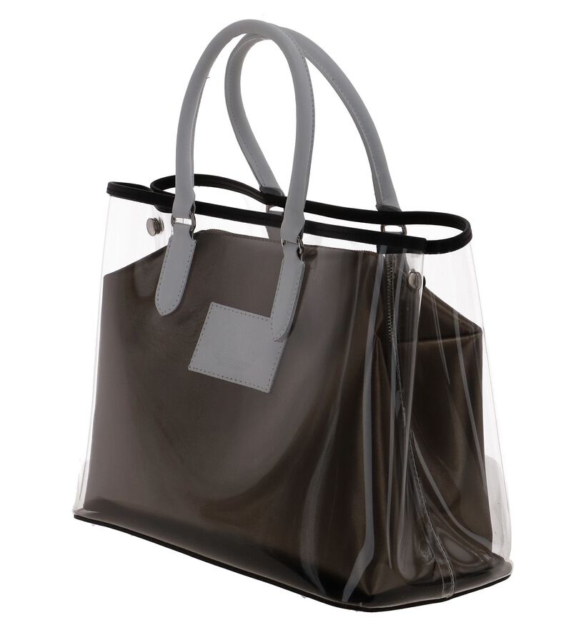 Bronzen Handtas My Best Bag met Zalmroze Handvatten in leer (241441)