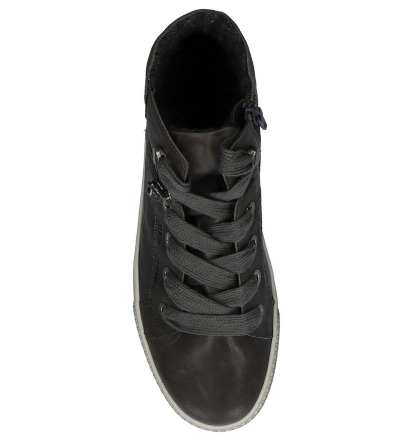 Gabor Donker Grijze Sneakers met Rits/Veter in leer (231189)