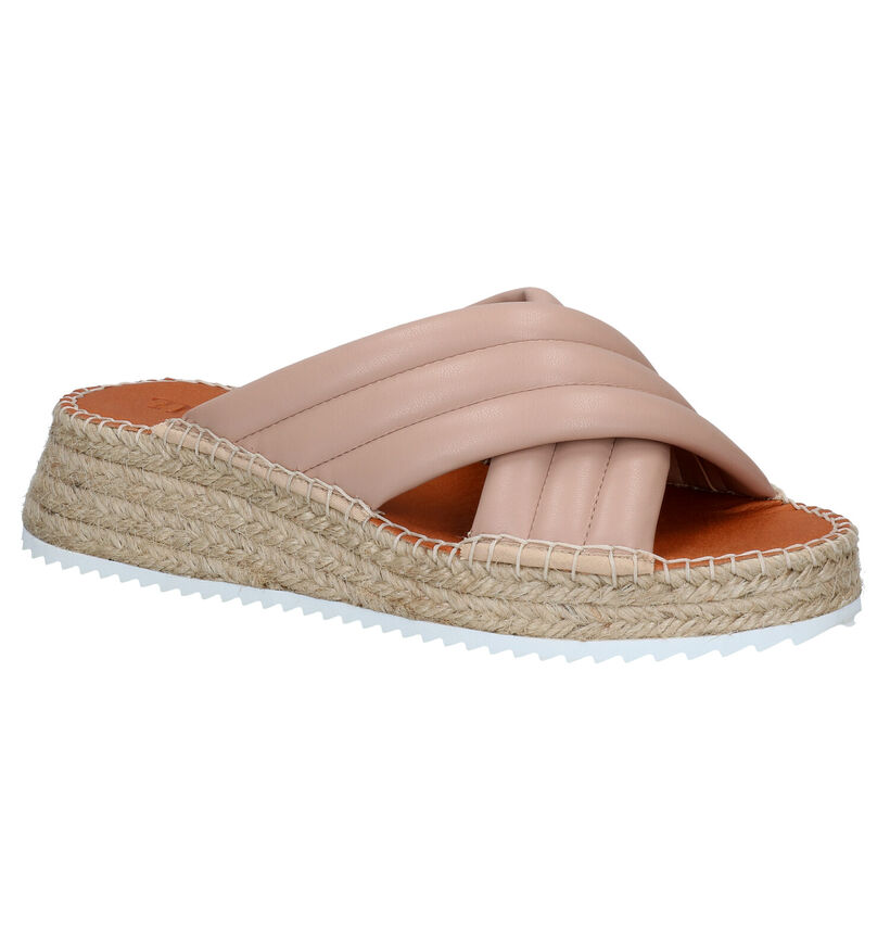 Macarena Carmen Mules en Beige en simili cuir (289980)