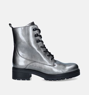 Boots à lacets argent