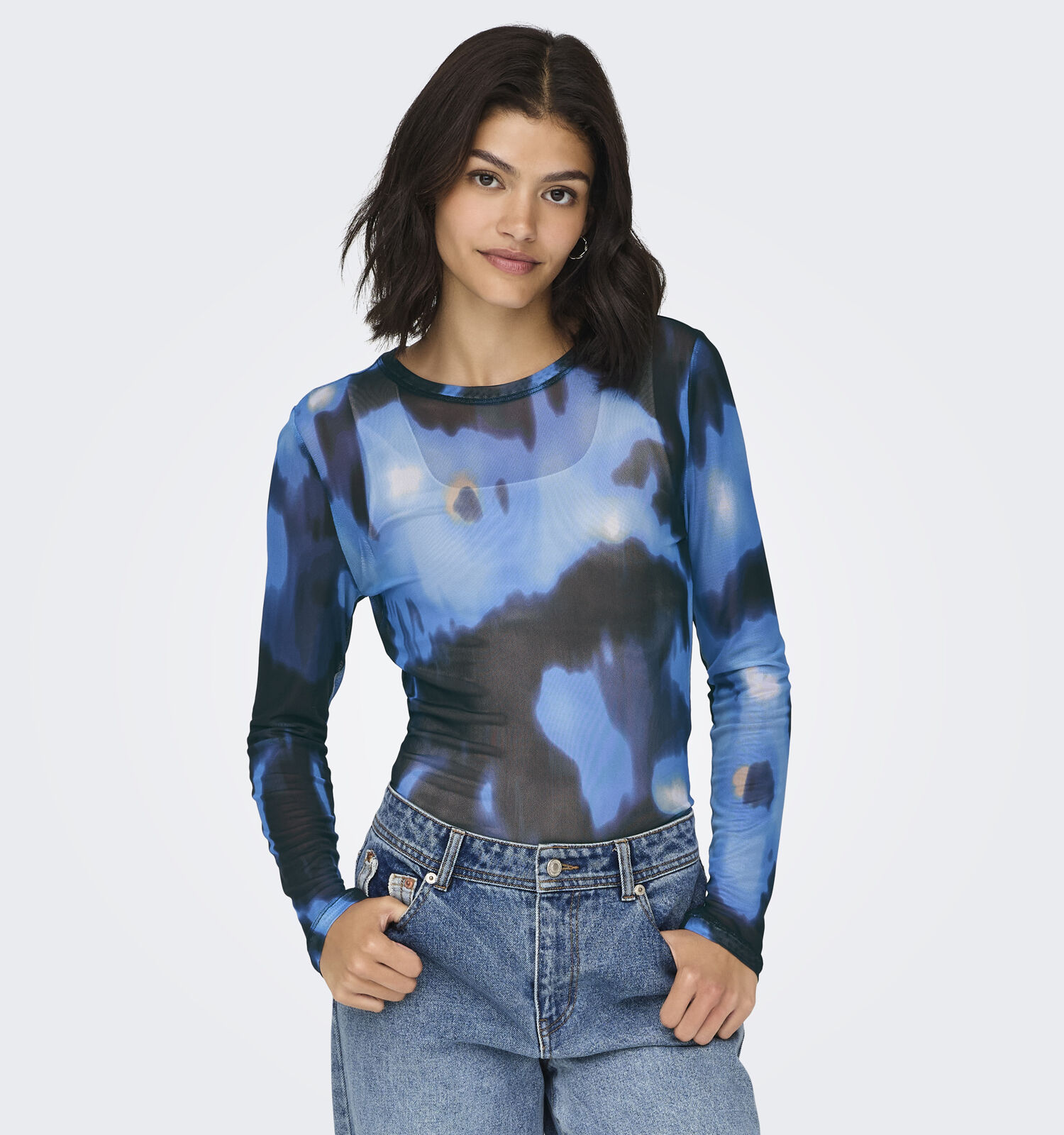 JDY Elsa Zwarte Mesh T shirt Dames T shirts Online op TORFS.BE