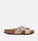 Birkenstock Siena Suede Leather Nu-pieds plates en Beige fonc&eacute; pour femmes (368226)