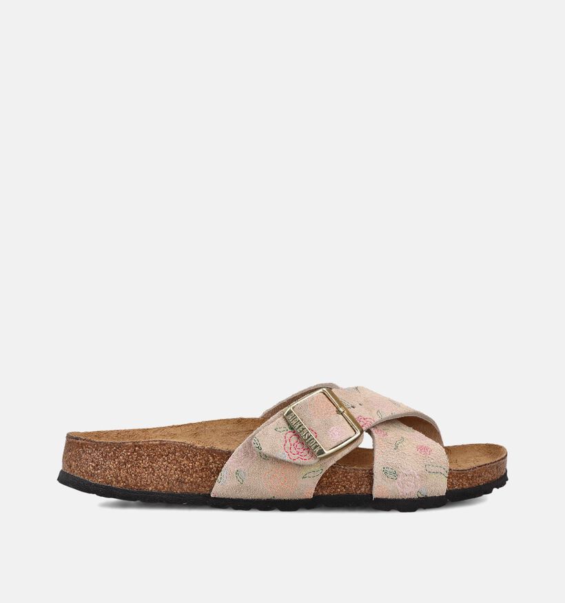 Birkenstock Siena Suede Leather Nu-pieds plates en Beige fonc&eacute; pour femmes (368226)