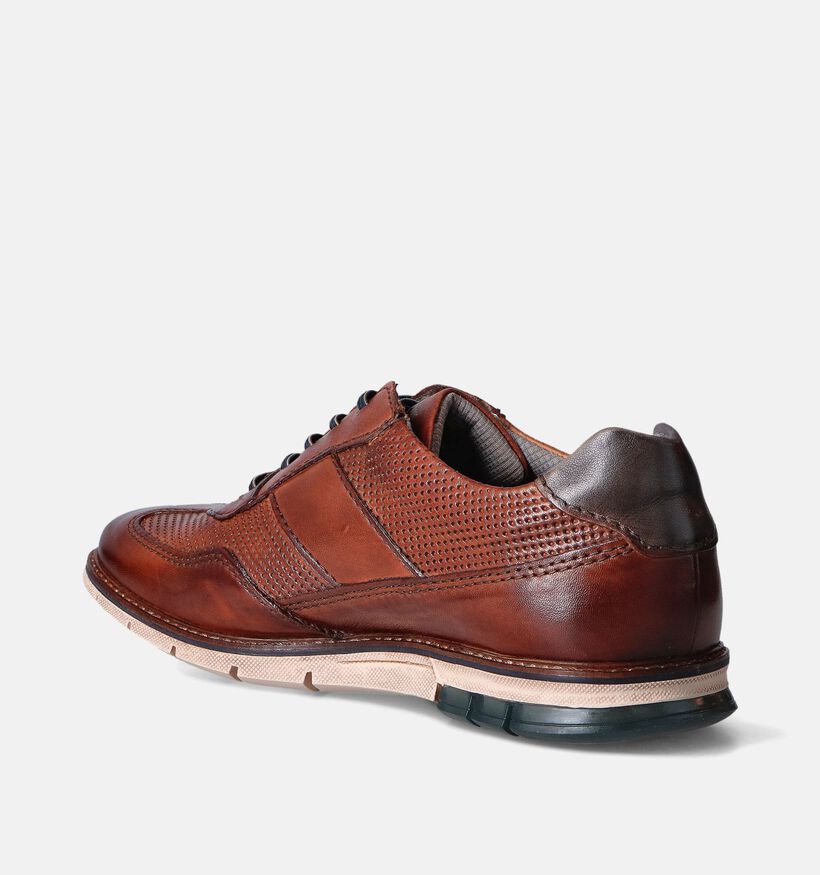 Bugatti Simone Cognac Geklede veterschoen voor heren (355307) - geschikt voor steunzolen