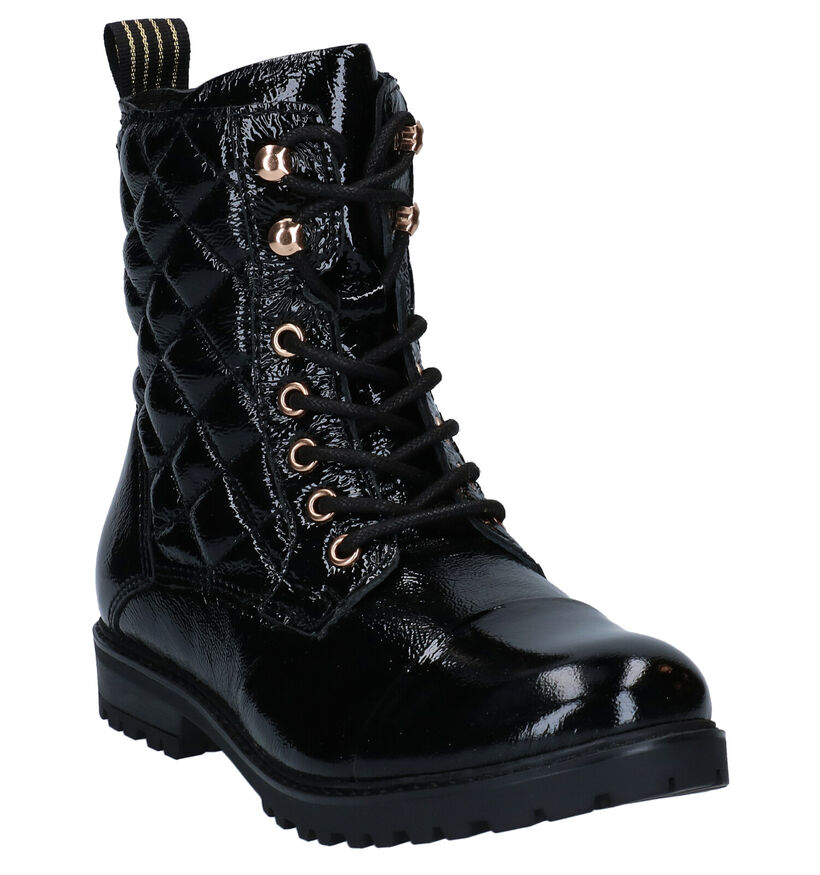 Milo & Mila Dublino Zwarte Boots in leer (296302)