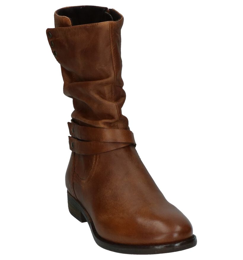 Cognac Korte Laarzen SPM in leer (226830)
