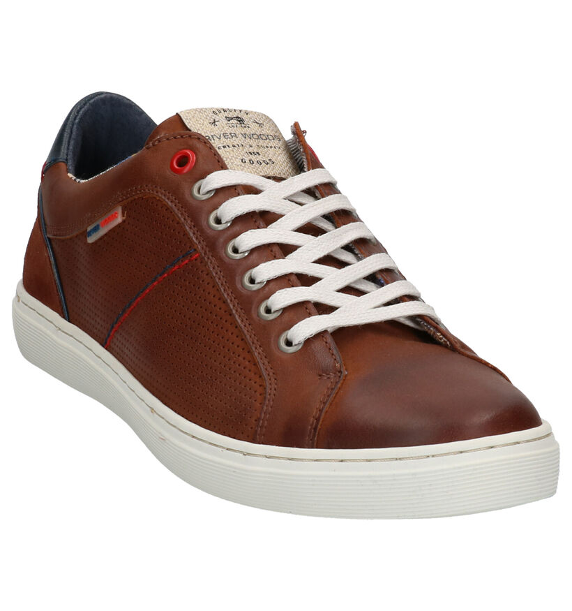 River Woods Blair Chaussures à Lacets en Cognac en cuir (271153)