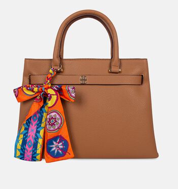 Laurent David Handtassen Cognac/Blauw