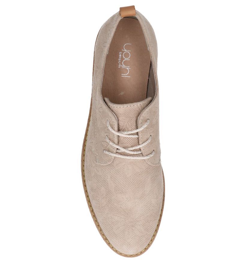 Youh! Chaussures à lacets en Beige en daim (212142)