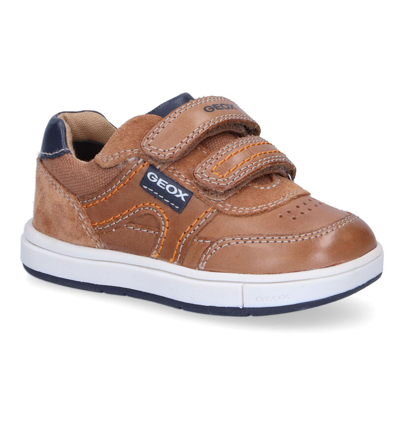 Geox Trottola Cognac Velcroschoenen voor jongens (302602) - geschikt voor steunzolen