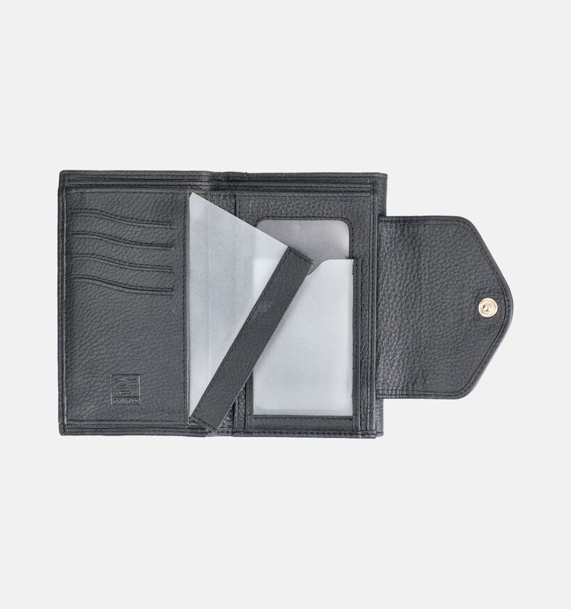 Crinkles Porte-monnaie &agrave; rabat en Noir pour femmes (373881)