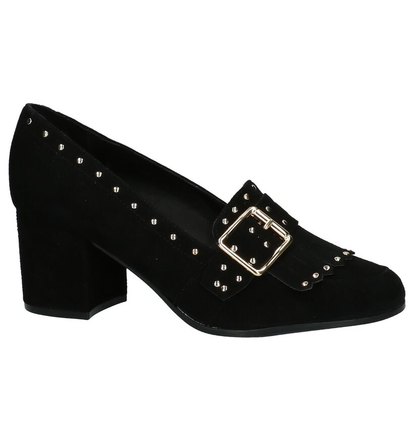 Zwarte Gosh Mocassins met Studs in daim (201294)