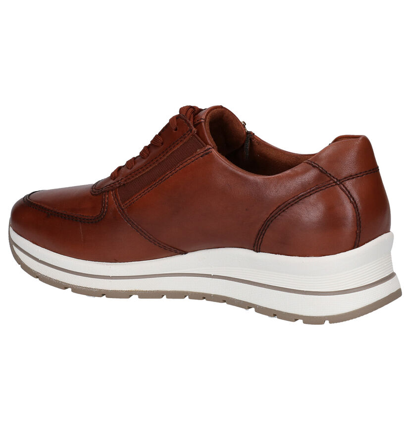 Tamaris Relax Fit Chaussures à lacets en Cognac en cuir (280758)