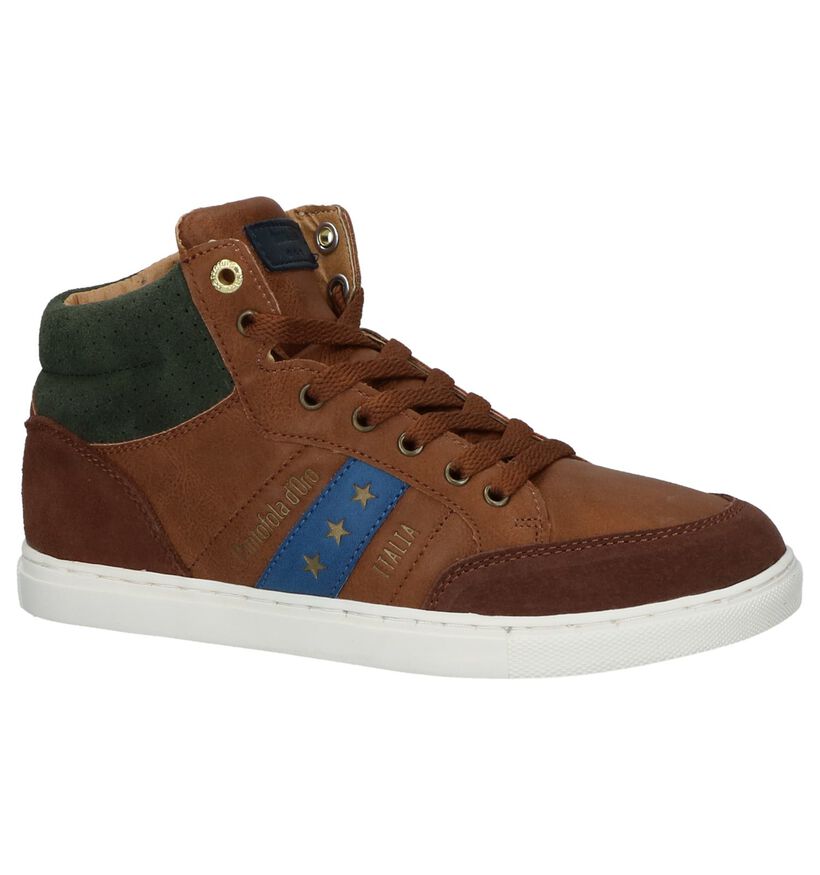 Pantofola d'Oro Monza Gagazzi Cognac Hoge Sneakers in kunstleer (224215)