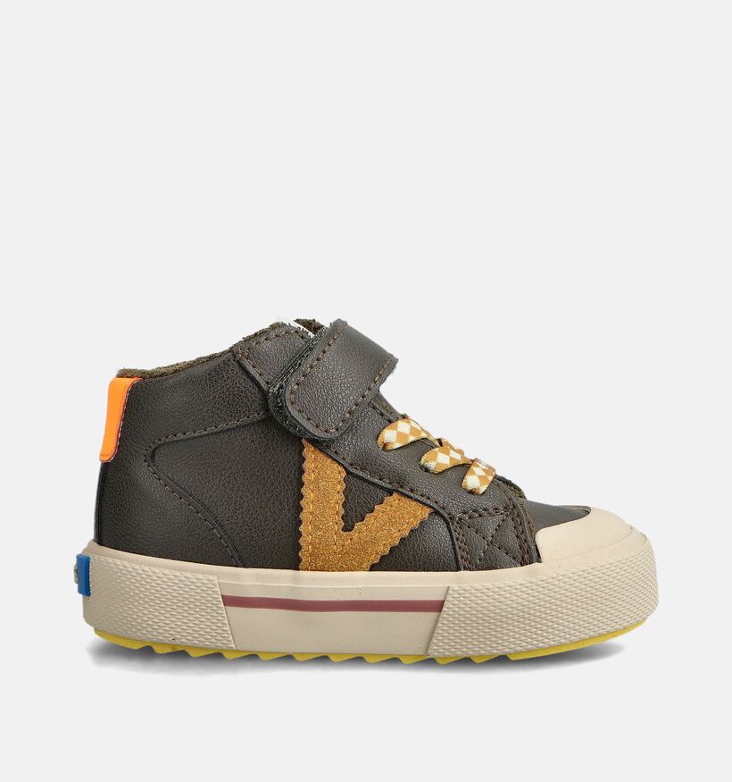 Victoria Tribu Tira Chaussures hautes en Vert kaki pour filles, garçons (363401) - pour semelles orthopédiques