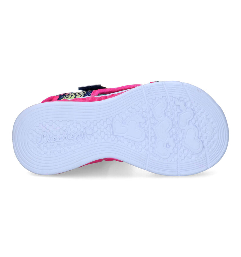 Skechers Flutter Hearts Sandales en Bleu pour filles (302717)