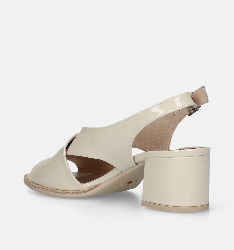 NeroGiardini Sandales avec talon carré en Beige pour femmes (340687)