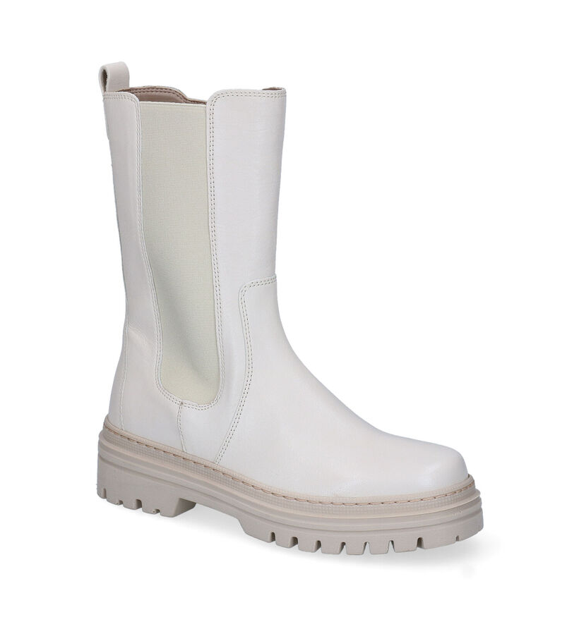 Gabor Best Fitting Ecru Chelsea Boots in leer (297229)