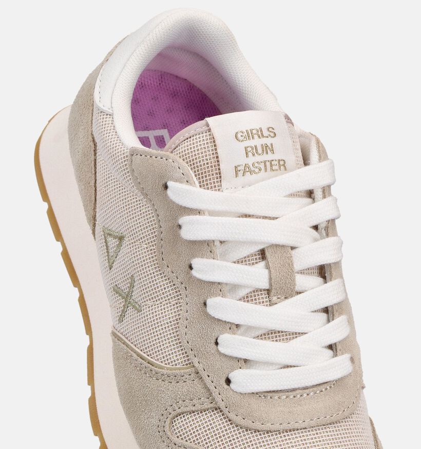 Sun68 Ally Glitter Baskets basses en Beige pour filles (369053) - pour semelles orthop&eacute;diques